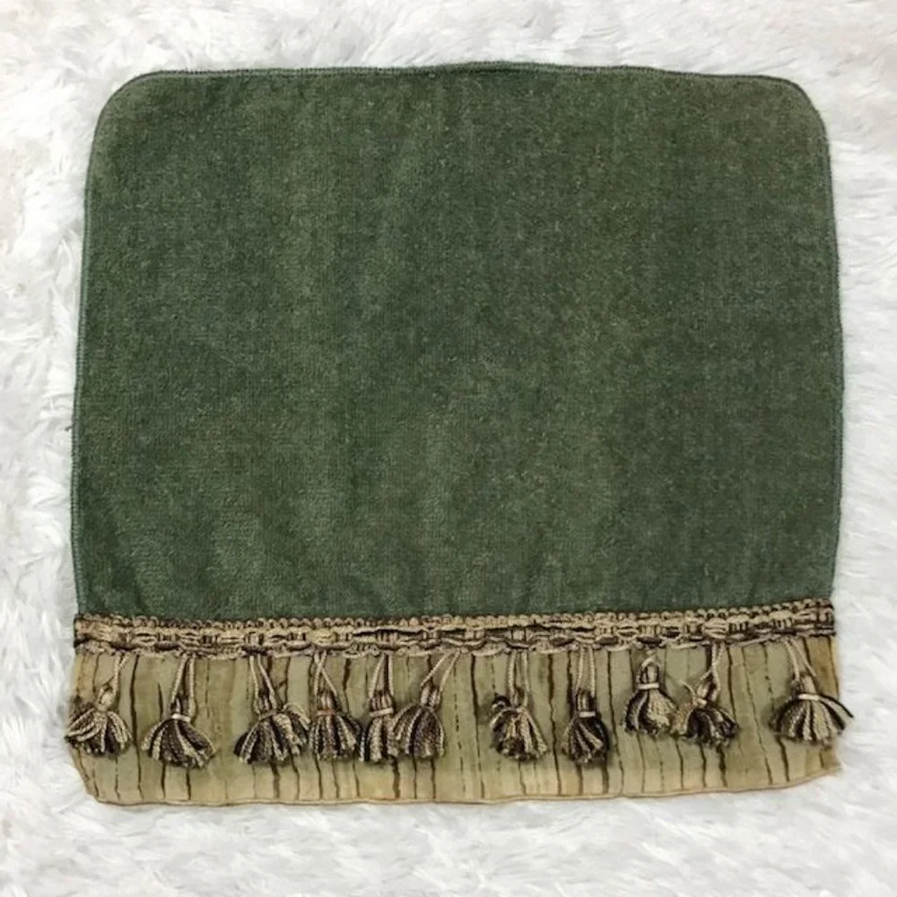 Set of 5 Avanti Olive Tassel Chiffon 100% Cotton Washcloths